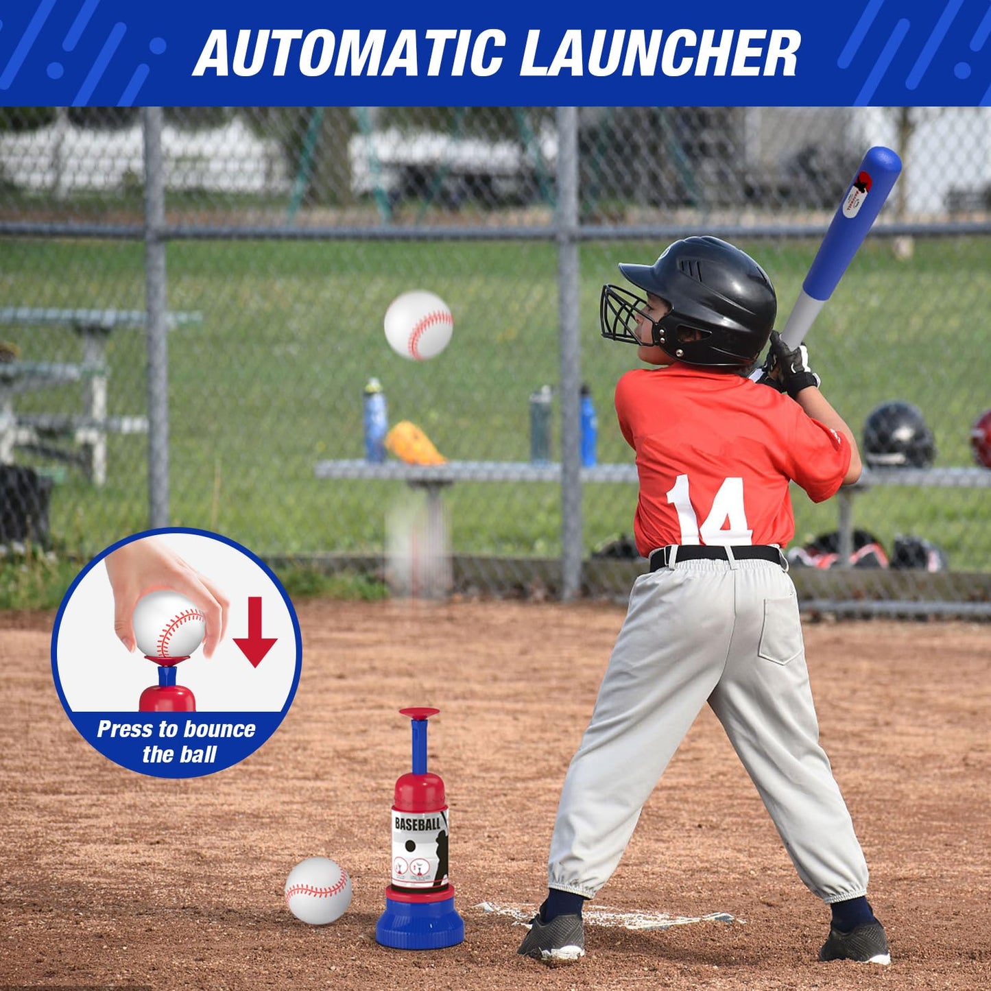 HYES 4 in 1 T Ball Sets for Kids 3-5 with Toss and Catch Ball Set