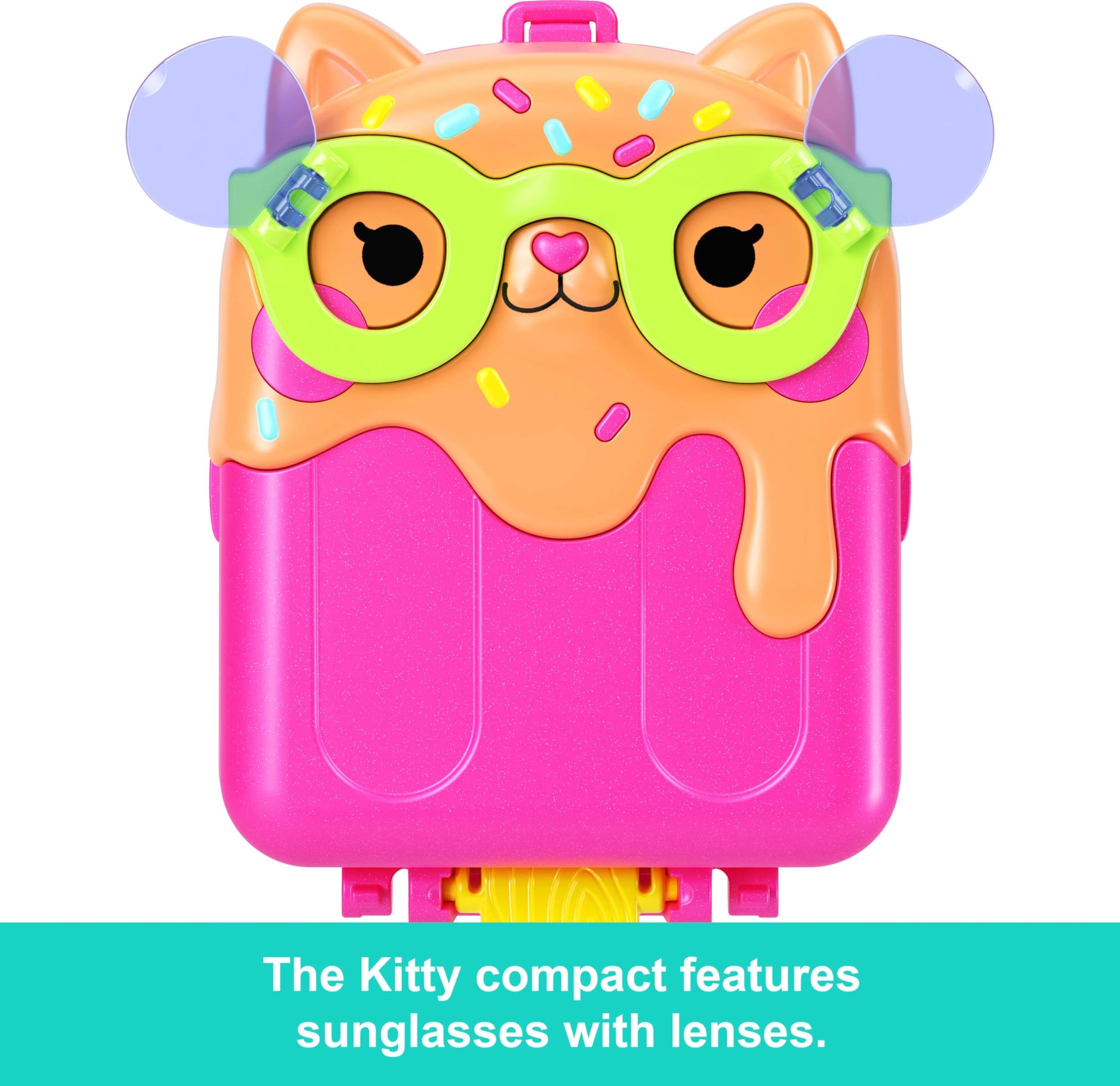 Polly Pocket Dolls and Playset, Kitty Popsicle Resort Compact, Travel Toy with 1 Micro Doll, Pet Puppy & Themed Accessories