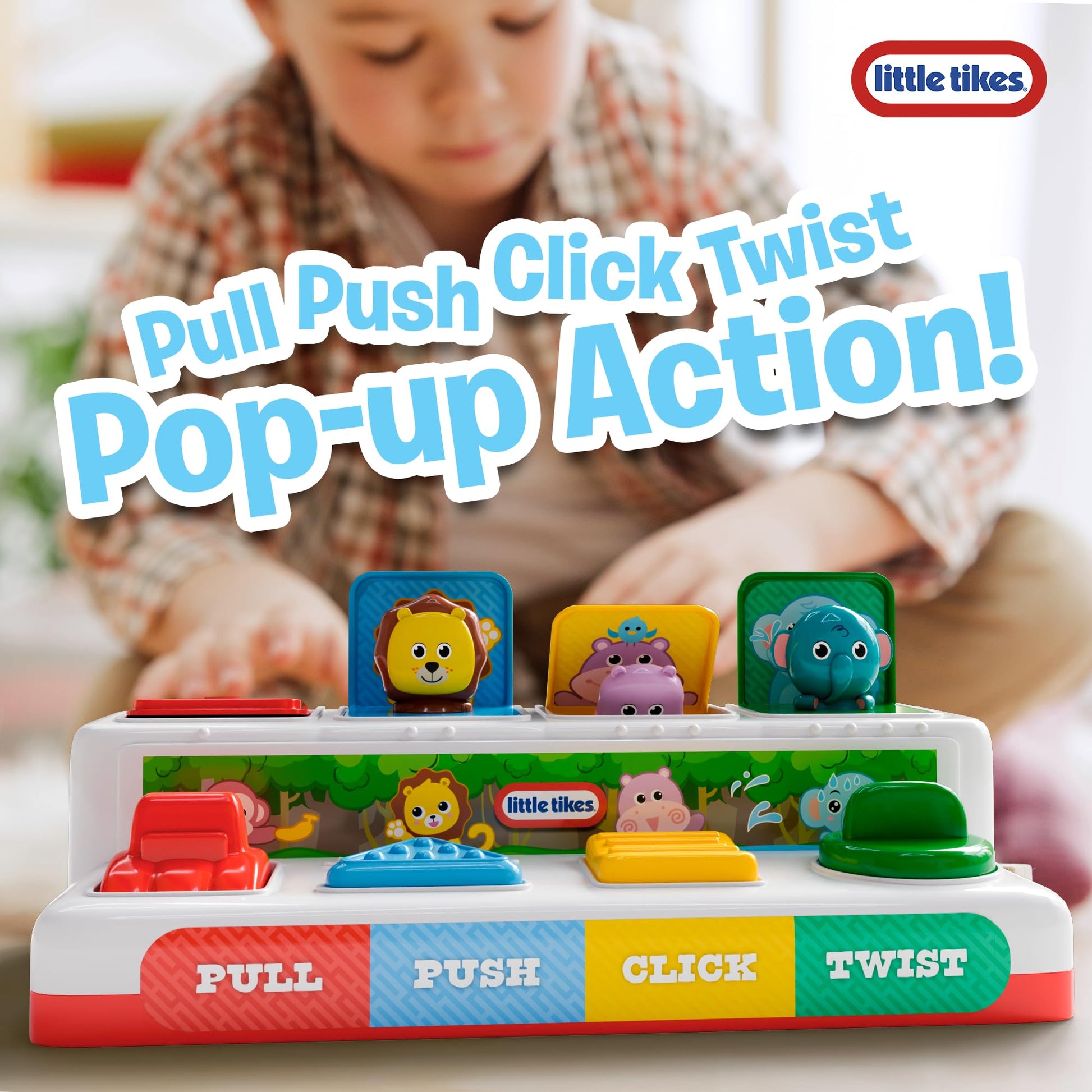 Lollipop Little Tikes Pop and Play Pals - Pop-Up Action Toy for Toddlers - Pull, Push, Click, Twist - Develop Motor Skills and Exploration Montessori