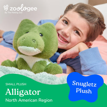 The Petting Zoo Alligator Stuffed Animal Plushie, Gifts for Kids, Snugletz Zoologee Plush Toy, 7 in