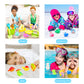 yoliyogo Animal Bath Toy Floating Auto Flashing Early Learning Toy Package with 8 Pcs Dinosaur Shark Flamingo Mermaid Etc Bathtub Shower Set Gift
