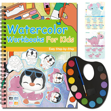 Kalysky Paint with Water Books for Kids Ages 2-4 4-8, Watercolor Coloring Book for Kids, Toddlers Watercolor Painting Book, Water Color Paint Set