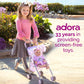 Adora Baby Doll Stroller with Umbrella Shade & Ruffle Trim, Adjustable Sun Cover and Doll Accessory Storage, Birthday Gift for Ages 3+ - Pastel Pink