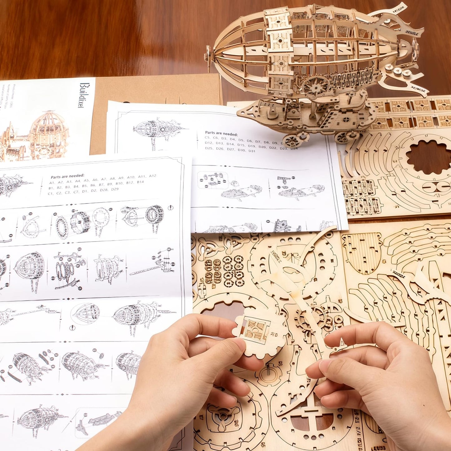3D Wooden Puzzles for Adults,Wooden Toy for Kids and Adults,Model Building Kit,Educational Brain Teaser,Best Educational Christmas Birthday Day Gift