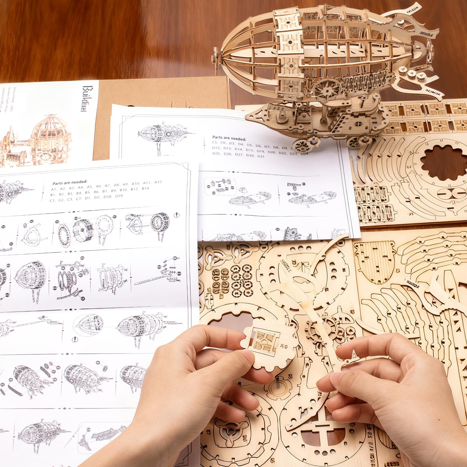 3D Wooden Puzzles for Adults,Wooden Toy for Kids and Adults,Model Building Kit,Educational Brain Teaser,Best Educational Christmas Birthday Day Gift