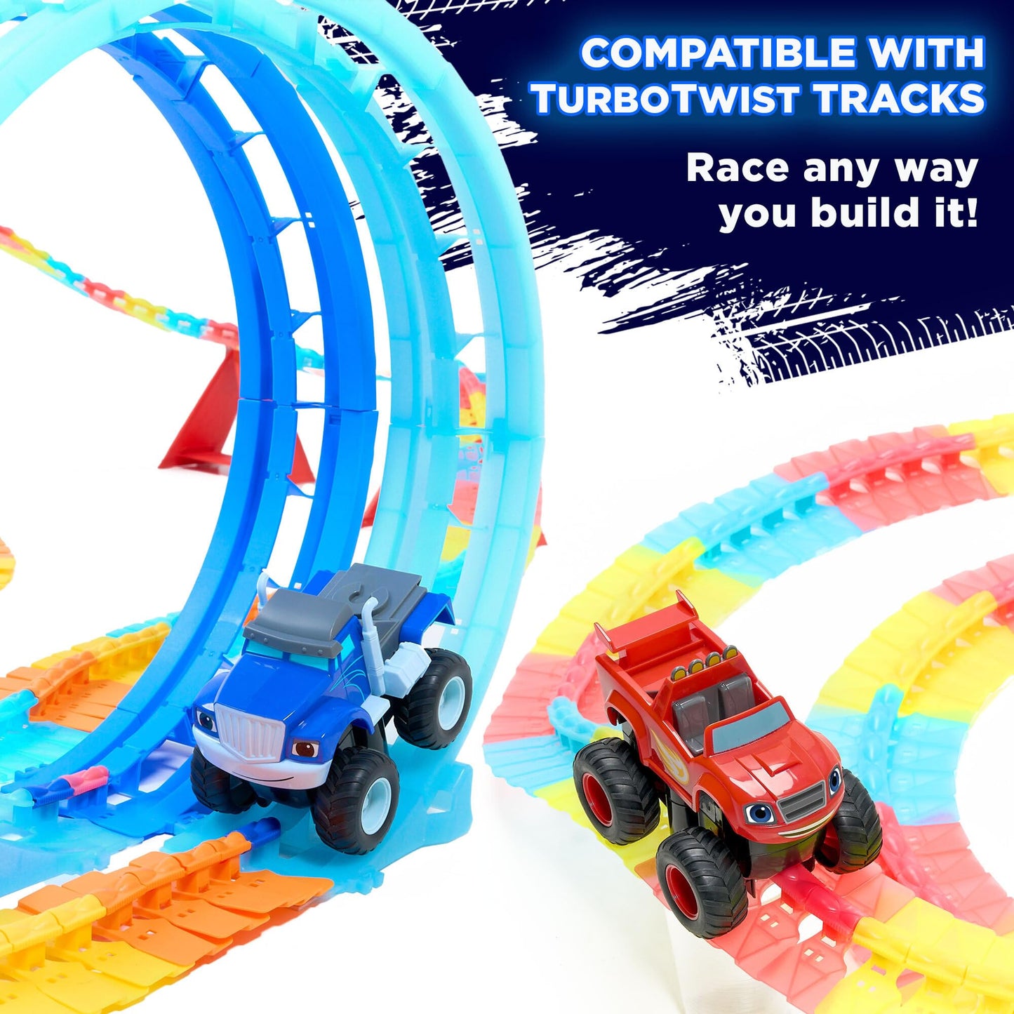Blaze and Crusher Monster Turbo Truck Rechargeable 1:24 Racers Toy - Blaze and the Monster Machines Christmas & Birthday Gifts for Kids, Boys,