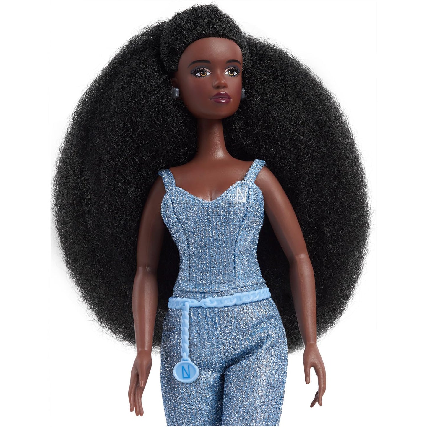 Naturalistas “Crown Collection” 11.5-inch Liya Fashion Doll and Accessories with 4C Textured Hair and Deep Brown Skin Tone by Purpose Toys