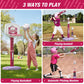 HYES 2 in 1 Kid Basketball Hoop and T Ball Set, Pink