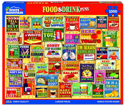 White Mountain 1000 Piece Jigsaw Puzzle Fun Sayings, Food & Drink Puns