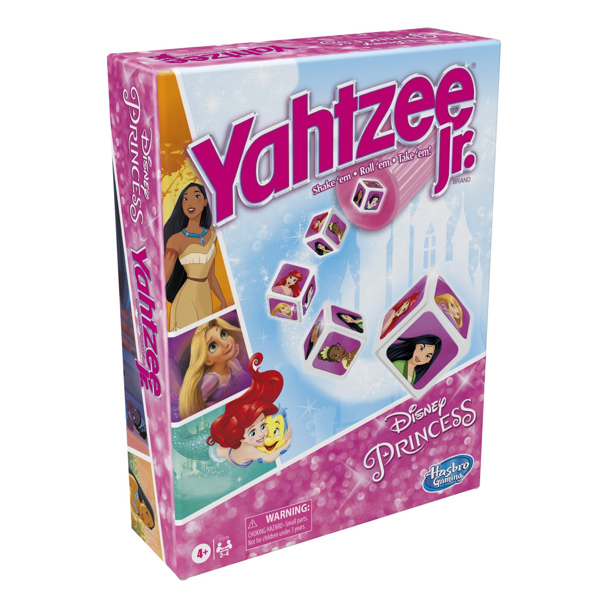 Hasbro Gaming Yahtzee Jr.: Disney Princess Edition Board Game for Kids Ages 4 and Up, for 2-4 Players, Counting and Matching Game for Preschoolers