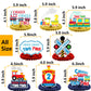 Steam Train Honeycomb Centerpieces Railroad Railway Crossing Transportation Rhyming Story Theme Decor for Boys Girls High Chair 1st Birthday Party
