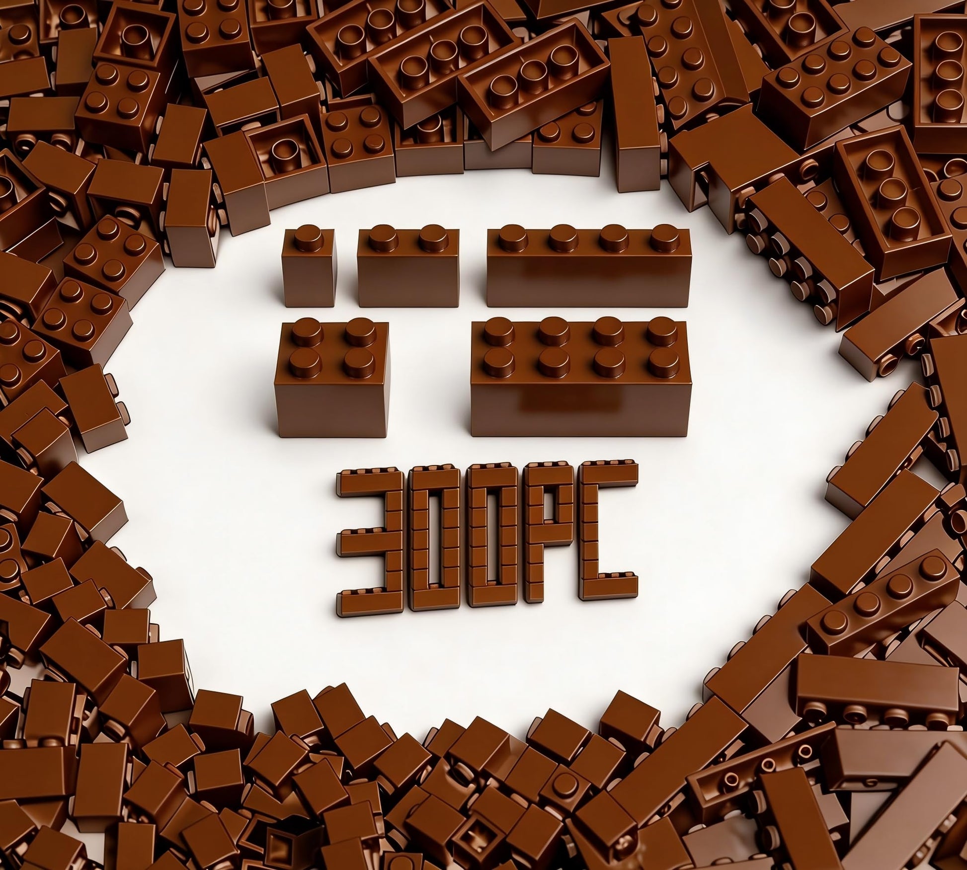 300Pcs Building Brick Bulk, Brown Bulk Bricks with 5 Sizes, Compatible with Lego and Parts and Pieces, Creative Halloween Christmas Building Block