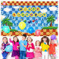 Happy Birthday Banner Decorations, 70.8x43.3 inch Cartoon themed Background, Perfect for Birthday Baby and Kids Party Supplies