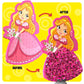 Dan&Darci Jab Jab Art Magical Princesses Kit - Gifts for 5 Year Old Girls - Arts and Crafts for Kids Ages 4-8, 4-6 - Mess-Free Craft - Birthday Gift