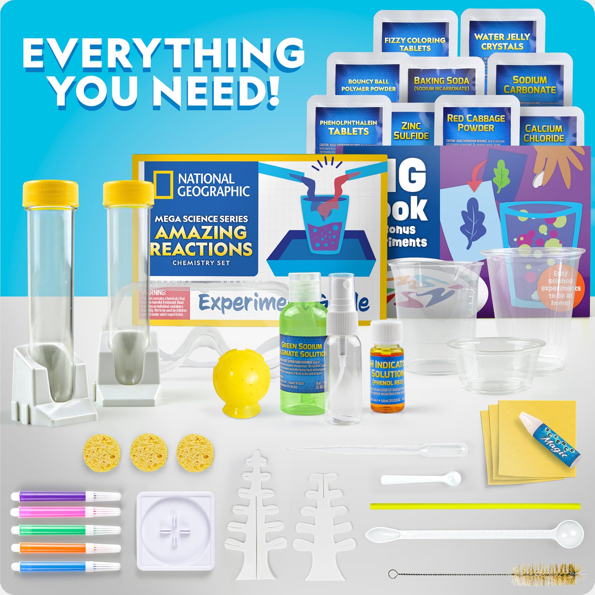 National Geographic Amazing Chemistry Set with 100+ Experiments Ages 8-12