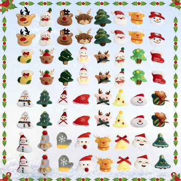 Hsodnr 60 Pack Christmas mini Plush Toy?Mini Set Plush Christmas Ornaments? Angel Santa Claus Snowman Reindeer Mini Christmas Tree Ornaments?Gifts