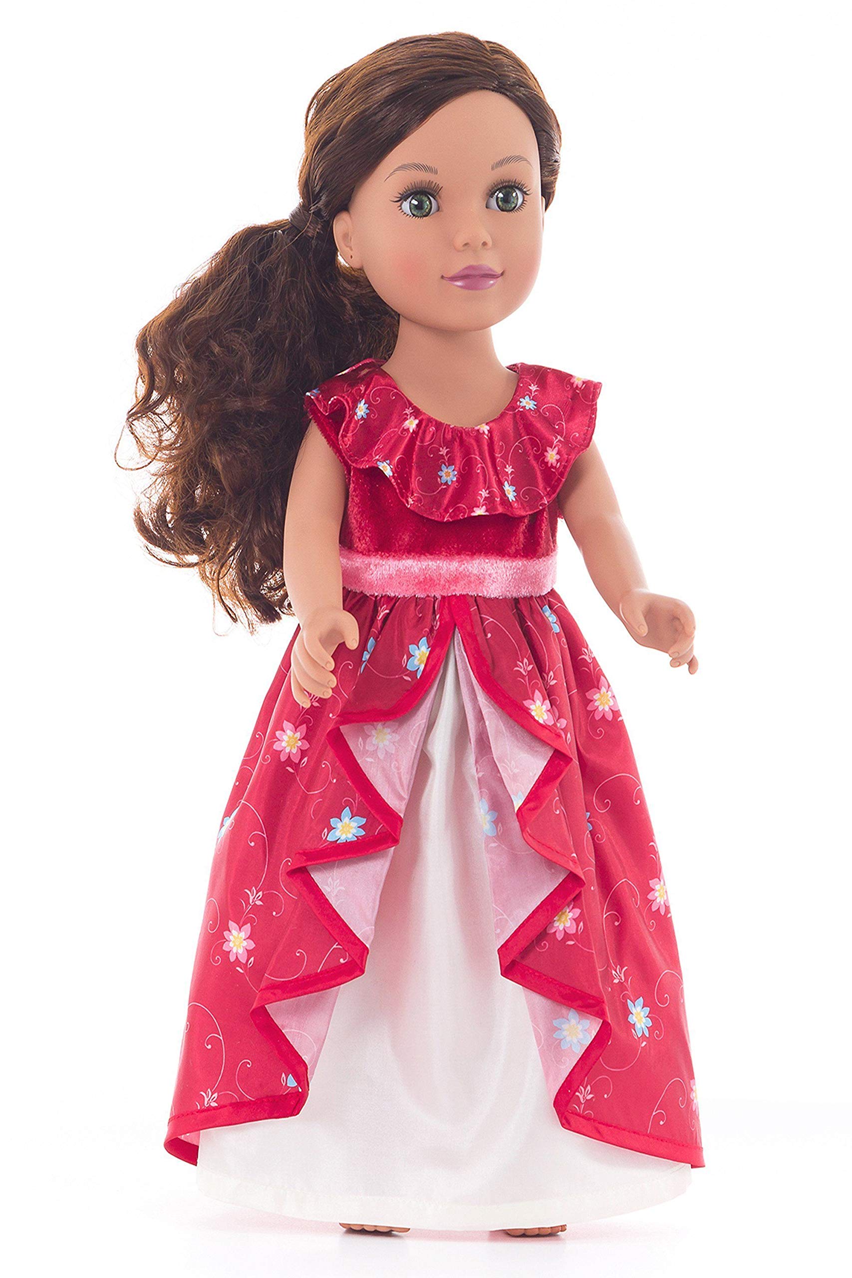 Little Adventures Ruby Princess Doll Dress - Doll Not Included - Machine Washable Child Pretend Play and Party Doll Clothes with No Glitter