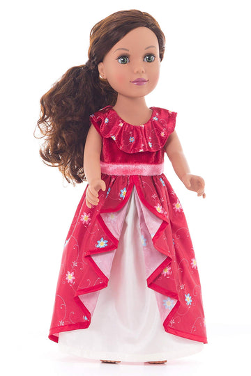 Little Adventures Ruby Princess Doll Dress - Doll Not Included - Machine Washable Child Pretend Play and Party Doll Clothes with No Glitter