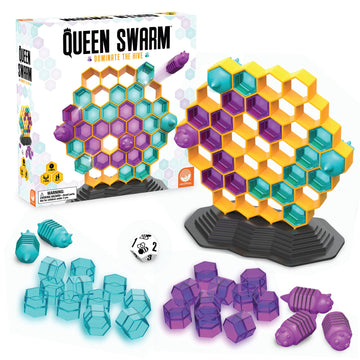 MindWare Queen Swarm - Strategic Hive Domination Game for Kids & Families, Dice-Rolling Area Control Board Game, Ages 6+, 2 Players