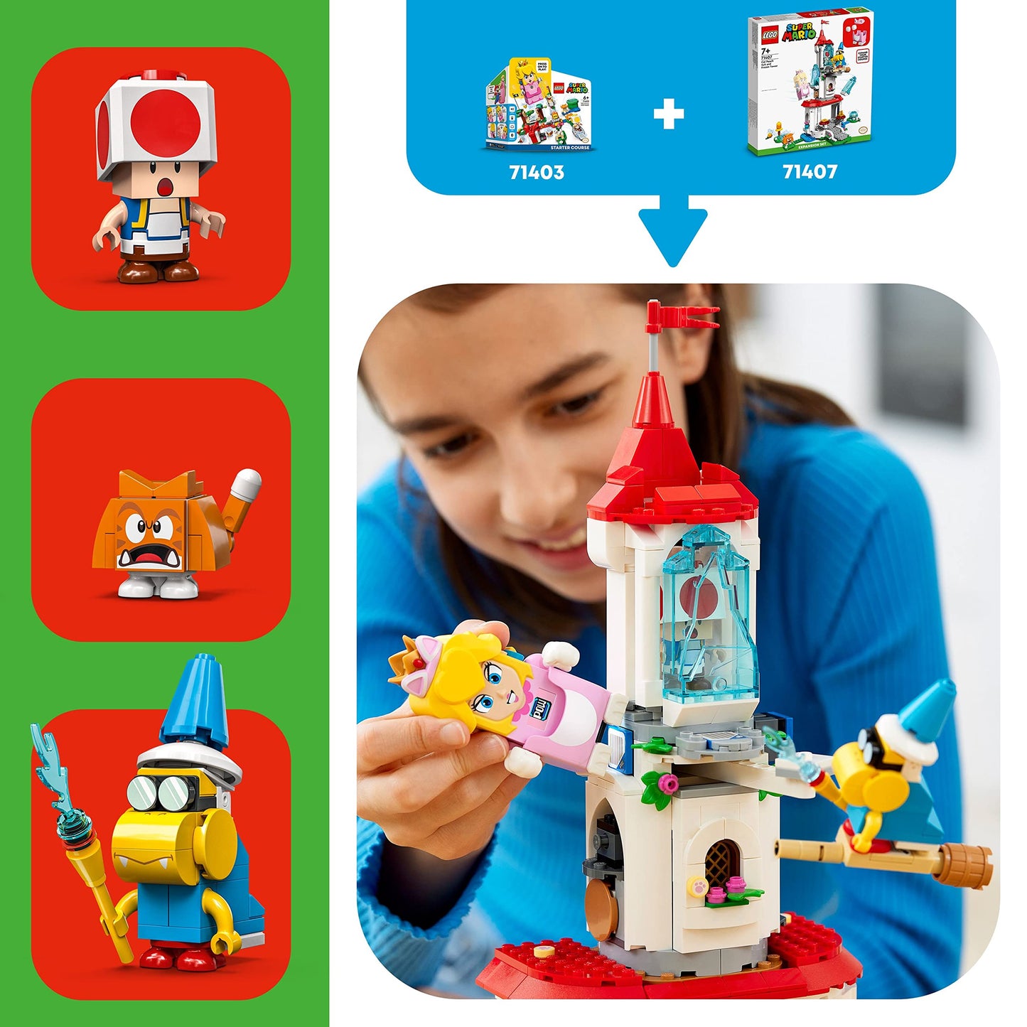 LEGO Super Mario Cat Peach Suit and Frozen Tower Expansion Set 71407 Building Toy Set for Kids, Boys, and Girls Ages 7+ (494 Pieces)