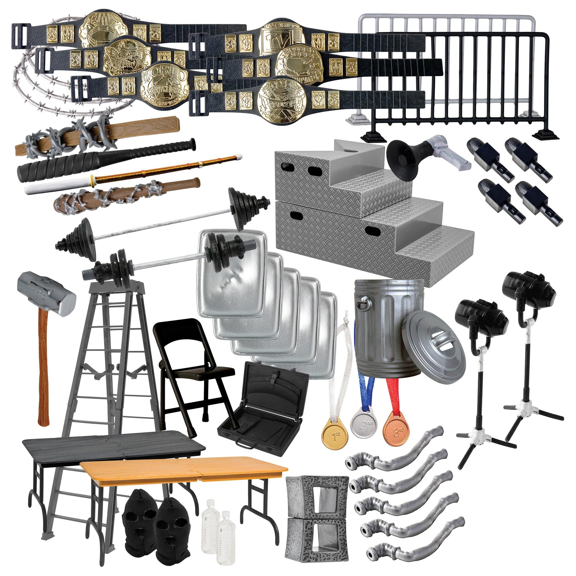 50 Piece Accessory Starter Kit for Wrestling Figures