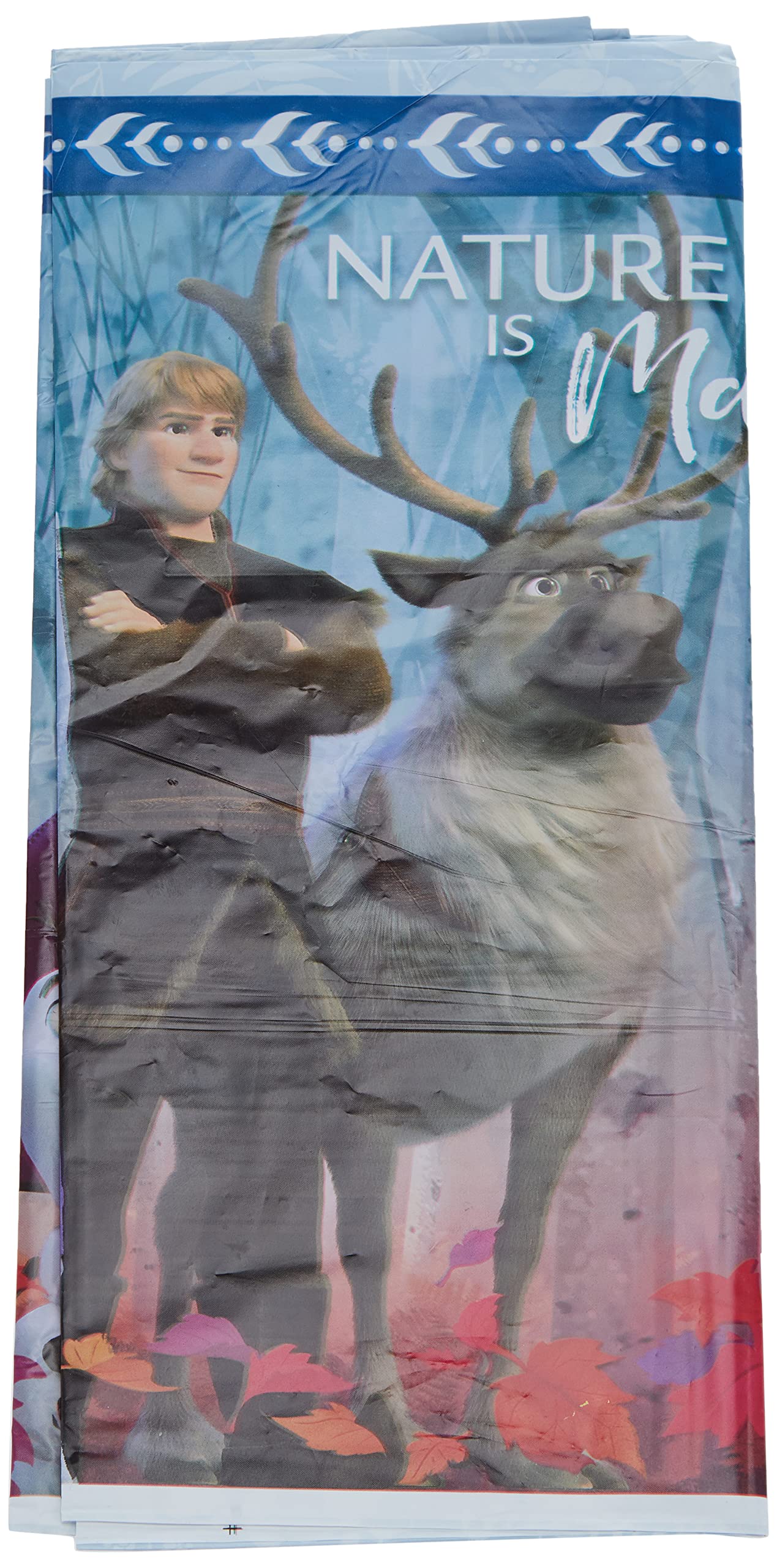 Disney Frozen 2 Plastic Table Cover - 54" x 96" (1 Piece) - Durable, Easy-Clean Material, Enchanting Design for Themed Parties & Events