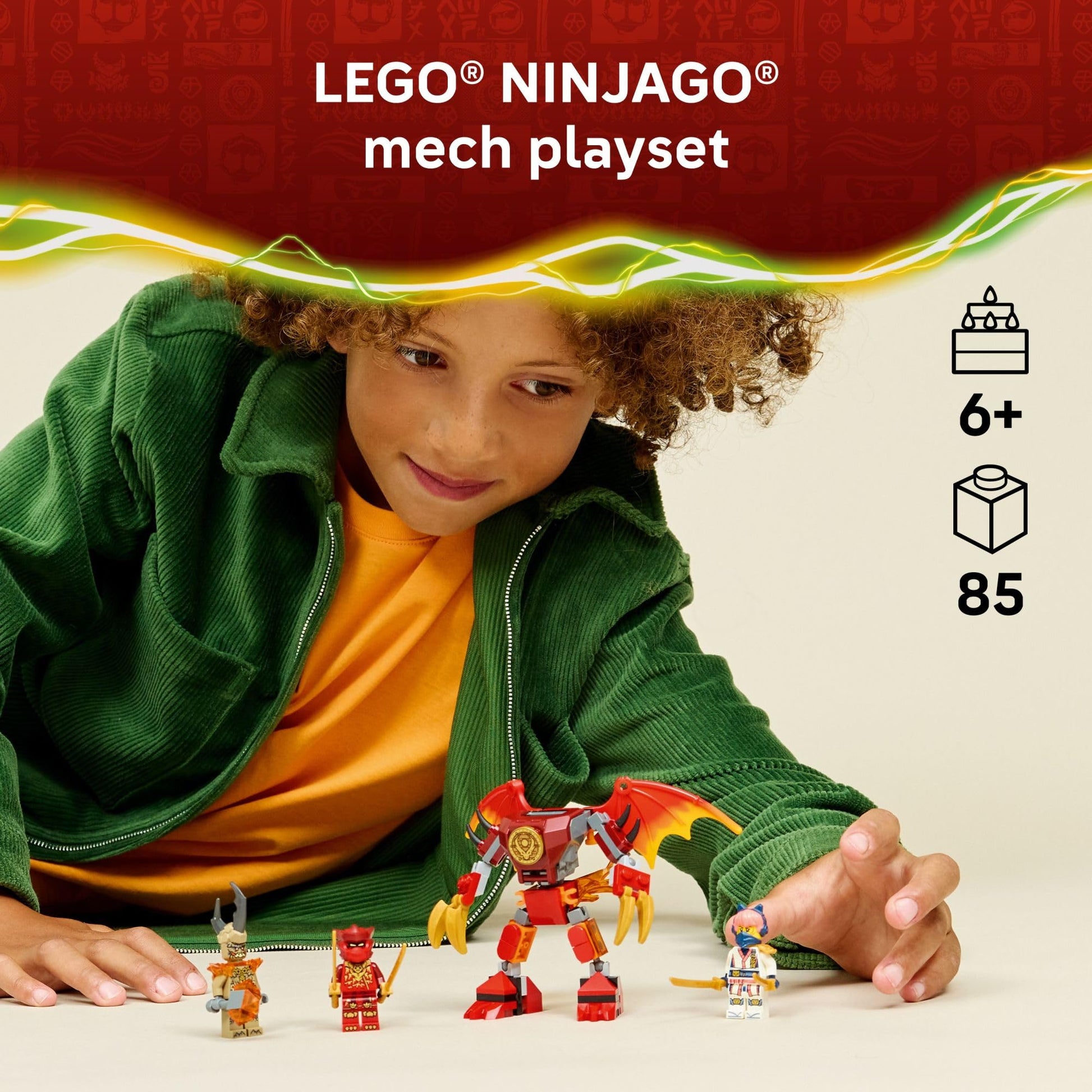 LEGO NINJAGO Kai’s Dragon Mech Battle Pack Building Toy for Boys, Girls, & Kids, Ages 6+ - Poseable Dragon Figure & 3 Character Minifigures for