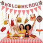 BBQ Themed Party Decorations,Welcome BBQ Banner,for Summer Cookout Birthday Baby Shower Party Decor Supplies