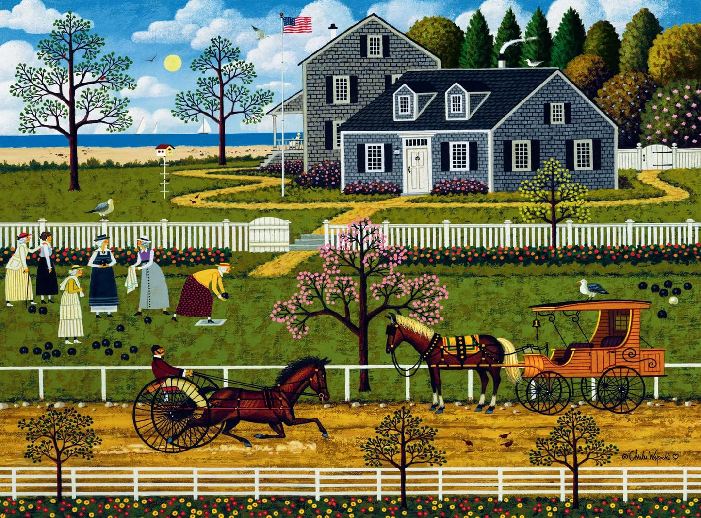 Buffalo Games Charles Wysocki, Boccie Ladies, 1000 Piece Puzzle for Adults