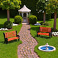Miniature Park Bench Set 2-Pack - 1:12 Scale Brown Garden Seats with Realistic Detailing, Tiny Park Benches for Dollhouse and Fairy Garden