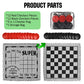 QuadPro Giant Checkers Board Game Set,3 in 1 Jumbo Tic Tac Toe Game,Classic Checkers Board Game for Kids & Adults,Large Checkers Rug Game Mat,Indoor