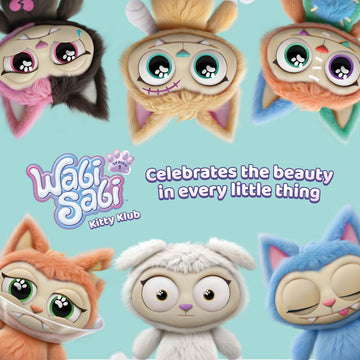 WabiSabi Kitty Club Blind Box by Relatable - Soft, Collectible, Blind Box Figures Plush on a Keychain, for Kids, Teens, and Collectors - Includes 1