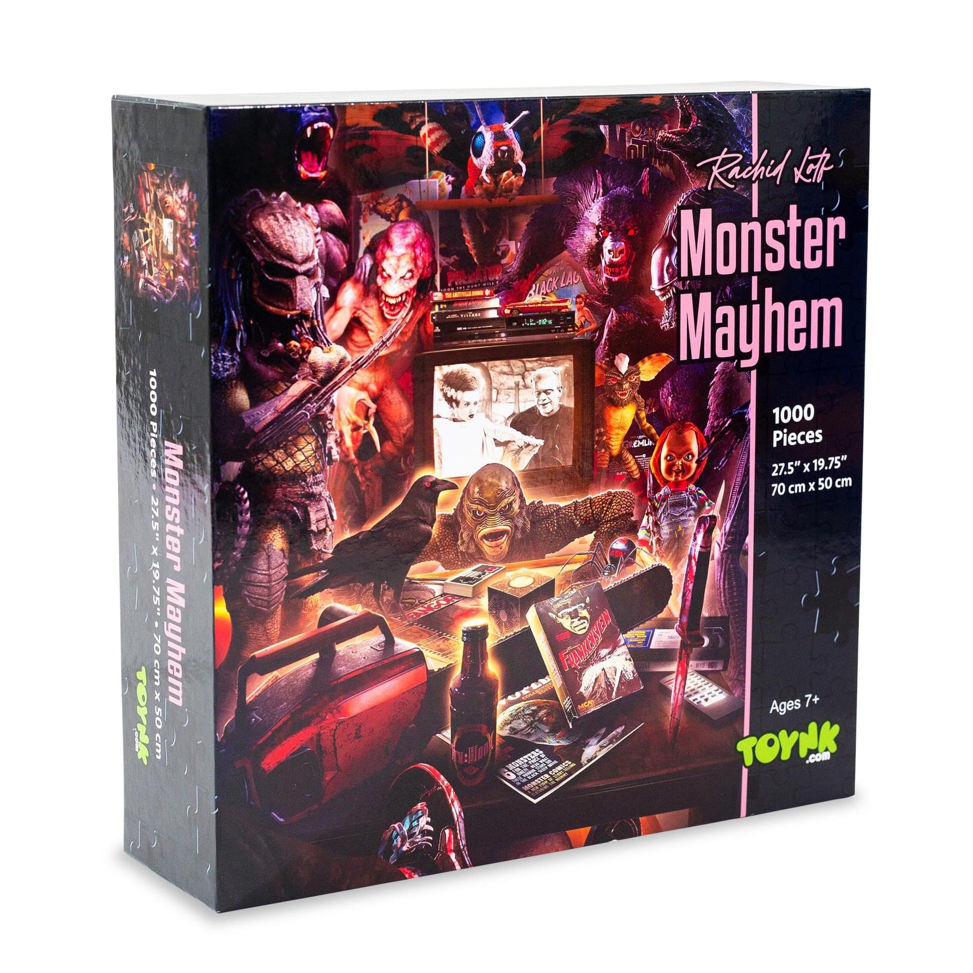 Monster Mayhem 1000-Piece Jigsaw Puzzle By Rachid Lotf | Fun Brain Teaser, Toys & Games | 28 x 20 Inches