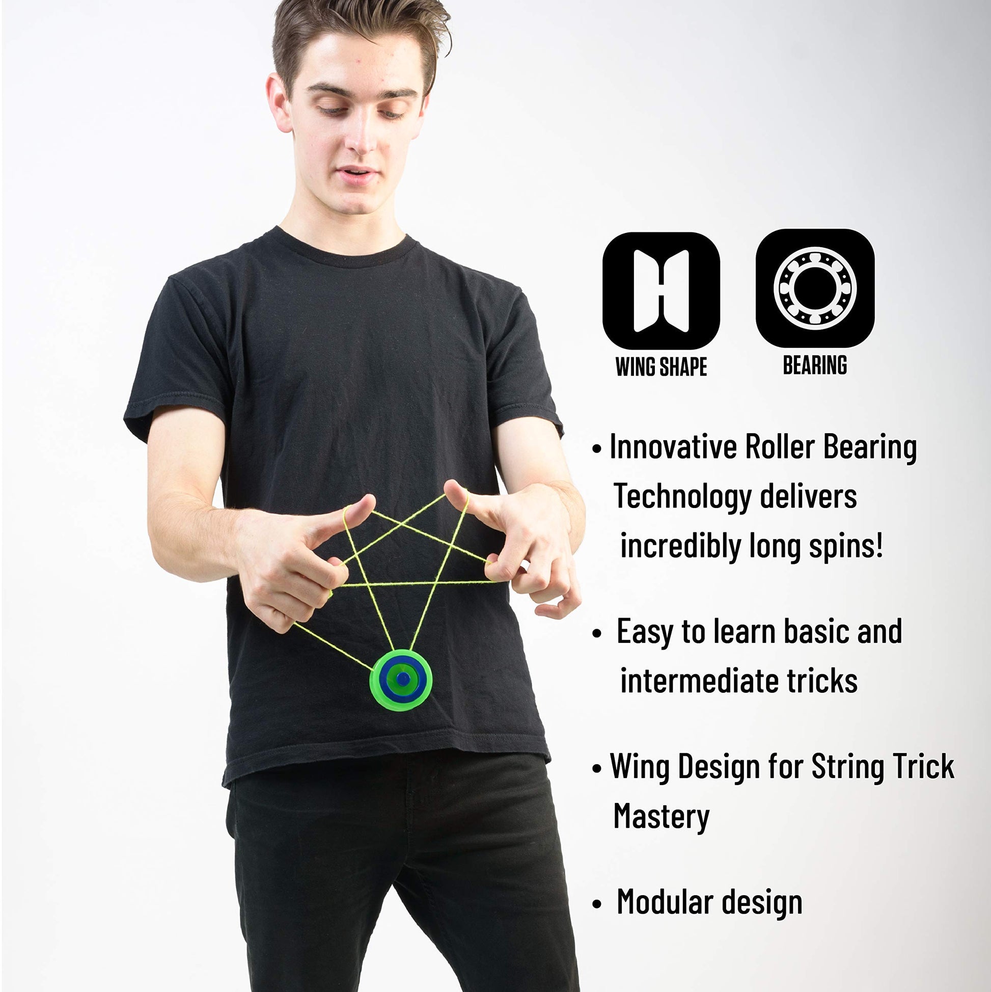 Yomega Magnetar Responsive High Performance Ball Bearing Yoyo. Designed for Intermediate and Advanced String Trick and Looping Play. + Extra 2