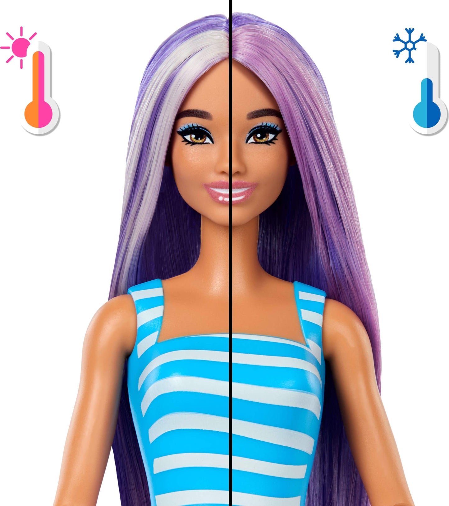 Barbie Pop Reveal Doll & Accessories, Sea Slushy Series Fashion Doll & Pet, 8 Surprises Includes Sensory Slime, and Color Change Hair