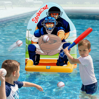 Funscape Kid Inflatable Baseball Pool Toy, Fun Swimming Pool Ball Toss Game