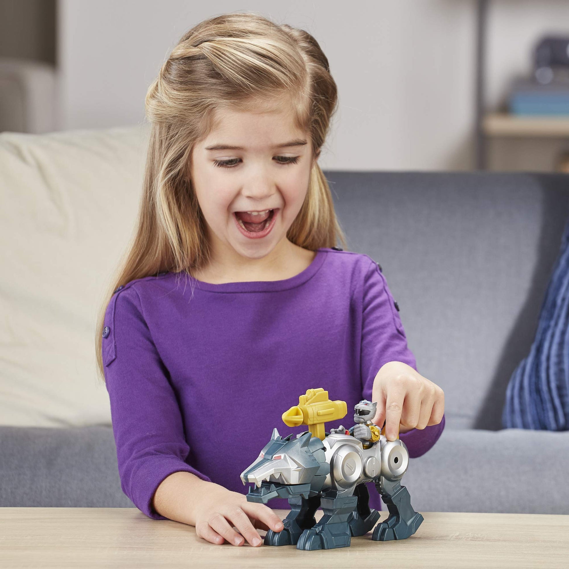 PlaySkool Heroes Power Rangers Silver Ranger & Wolf Zord 2 Pack