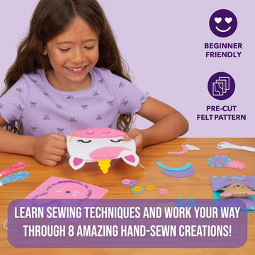 Let's Learn to Sew - Mini Sewing Kit for Beginners - Arts and Crafts, Art Supplies - Includes Sewing Supplies - Easy-to-Follow Instructions, Arts
