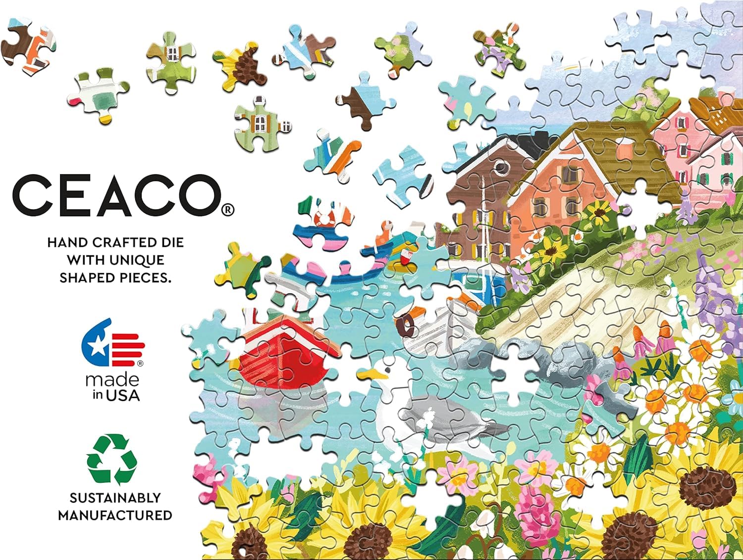 Ceaco - Olivia Gibbs - Sea Town Harbor - 300 Piece Jigsaw Puzzle
