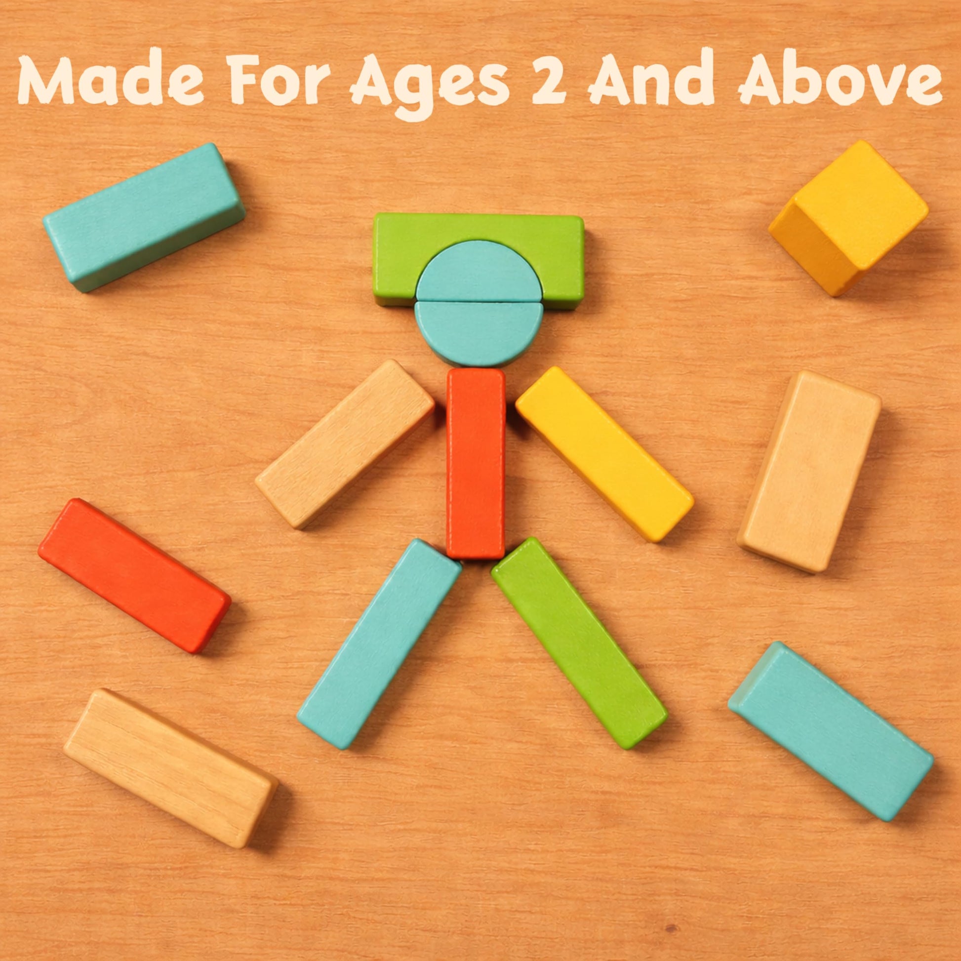 Natural Wood Building Blocks Set, 72 Pastel Color Pieces Castle Construction Blocks with Storage Tray, Educational STEM Learning Toys for Kids