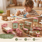 LOVEINUSA 34 PCS DIY Wooden Dollhouse Furniture Set, 1:20 Scale Miniature Room Accessories for Kitchen Living Room Bathroom for DIY Crafts Project