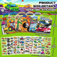 Elfew 6 Pack Car Sticker Books for Toddlers 2-4, Reusable 3D Puffy Vehicle Stickers for Boys 3-5, Construction Trucks Racing Mess Free Activity Set