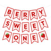 Berry Sweet One Birthday Banner Girl 1st Strawberry Party Decoration Red Pink Gingham Hanging Supplies