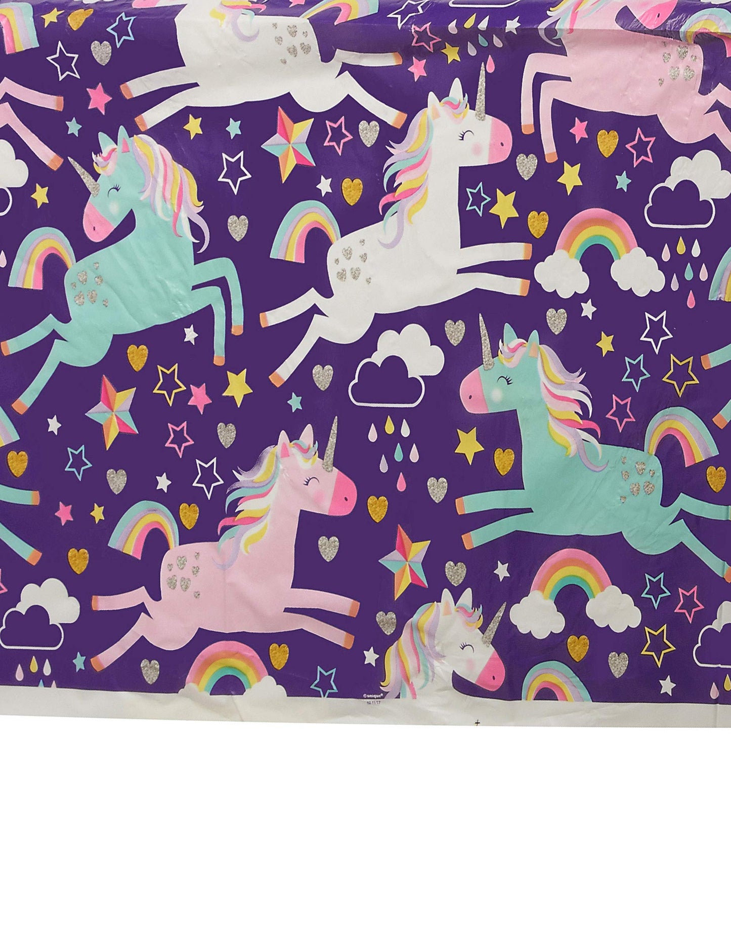 Magical Unicorn Party Rectangular Plastic Table Cover - 54" x 84" (1 Pc.) - Durable & Vibrant Party Essentials, Perfect for Enchanting Parties