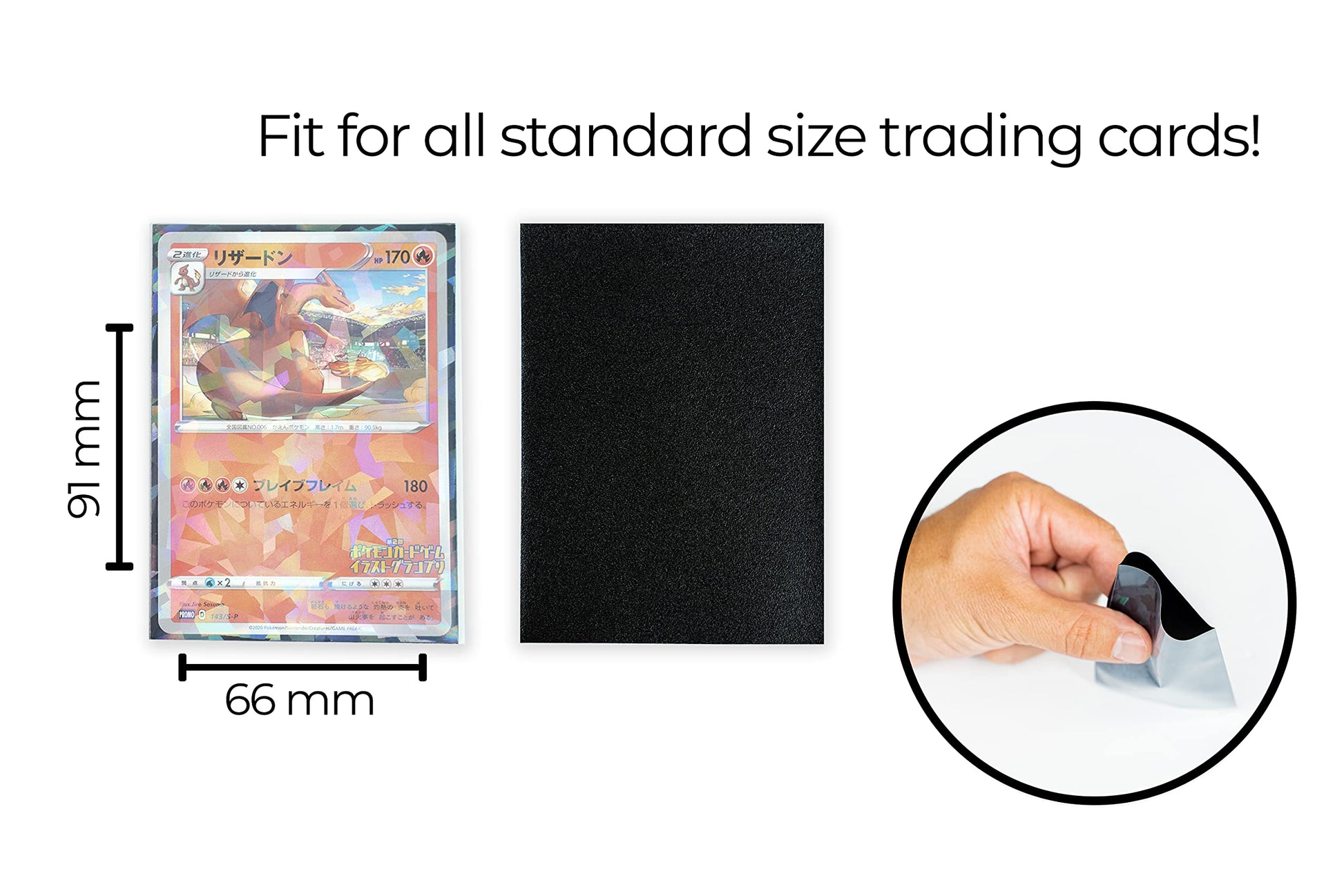 Premium Preferred Protection 100 Black Holographic Card Sleeves Perfect Fit Shiny Trading Card Sleeves Standard Size Sleeves | Compatible with