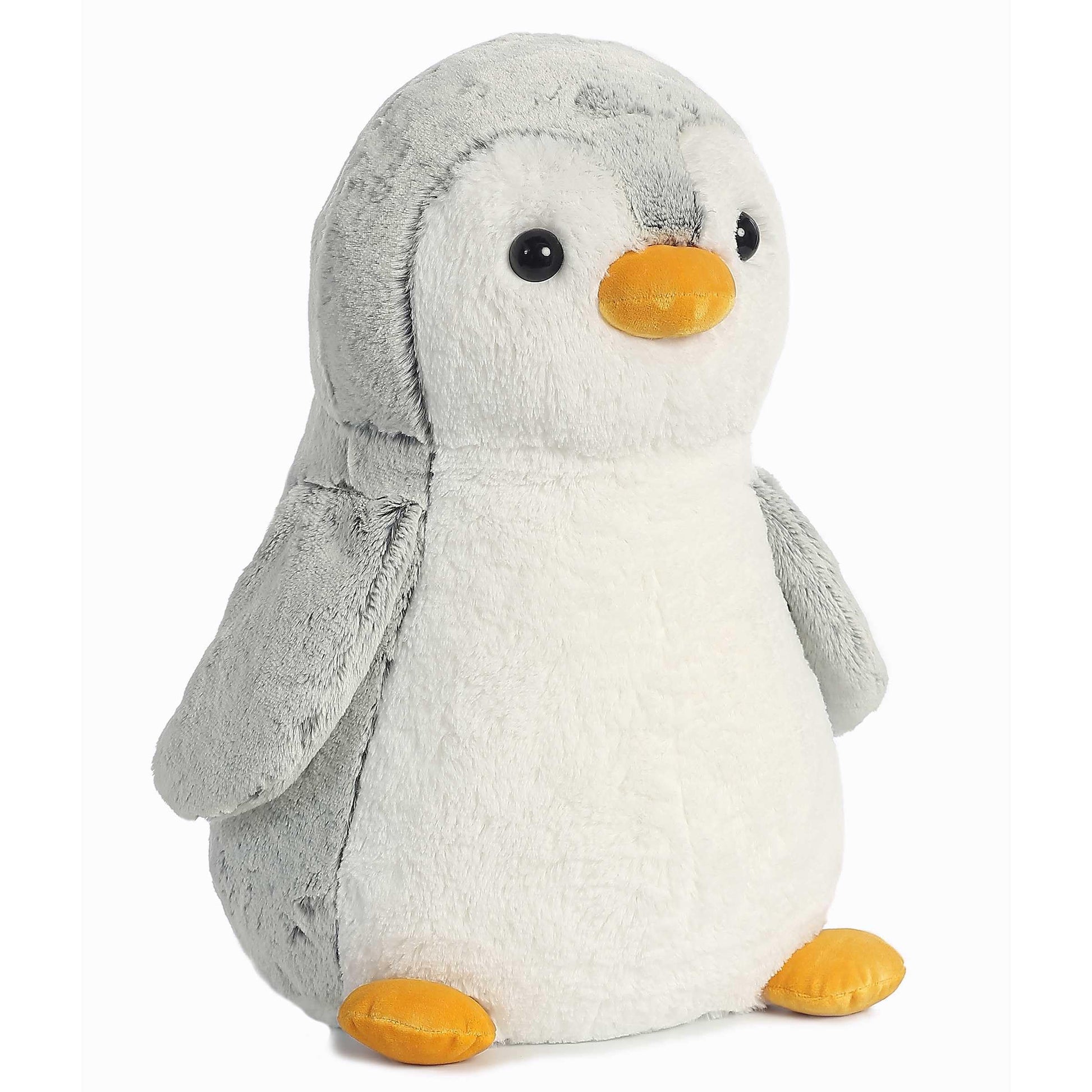 Aurora® Playful Pompom Penguin™ Stuffed Animal - Vibrant Companions for Warm Cuddles - Perfect for Adults, Kids, and Birthdays - Gray 11 Inches