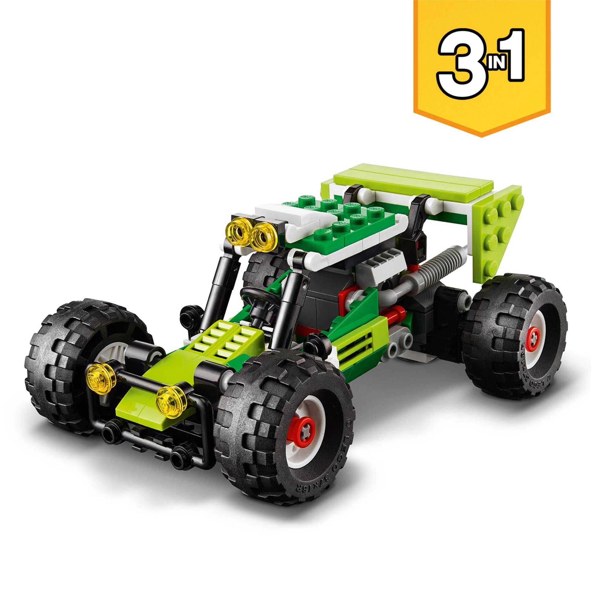 Lego 31123 Creator 3 in 1 All Terrain Buggy, Backhoe Loader, ATV Toy for Kids, Set of 3 Construction Vehicles