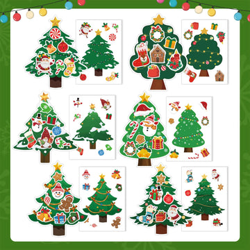 SYUCVQI Large Size Christmas Crafts Kit DIY Christmas Tree Ornament with Glue Dots and Twine Kits Xmas Hanging Ornaments for Holiday Decorations