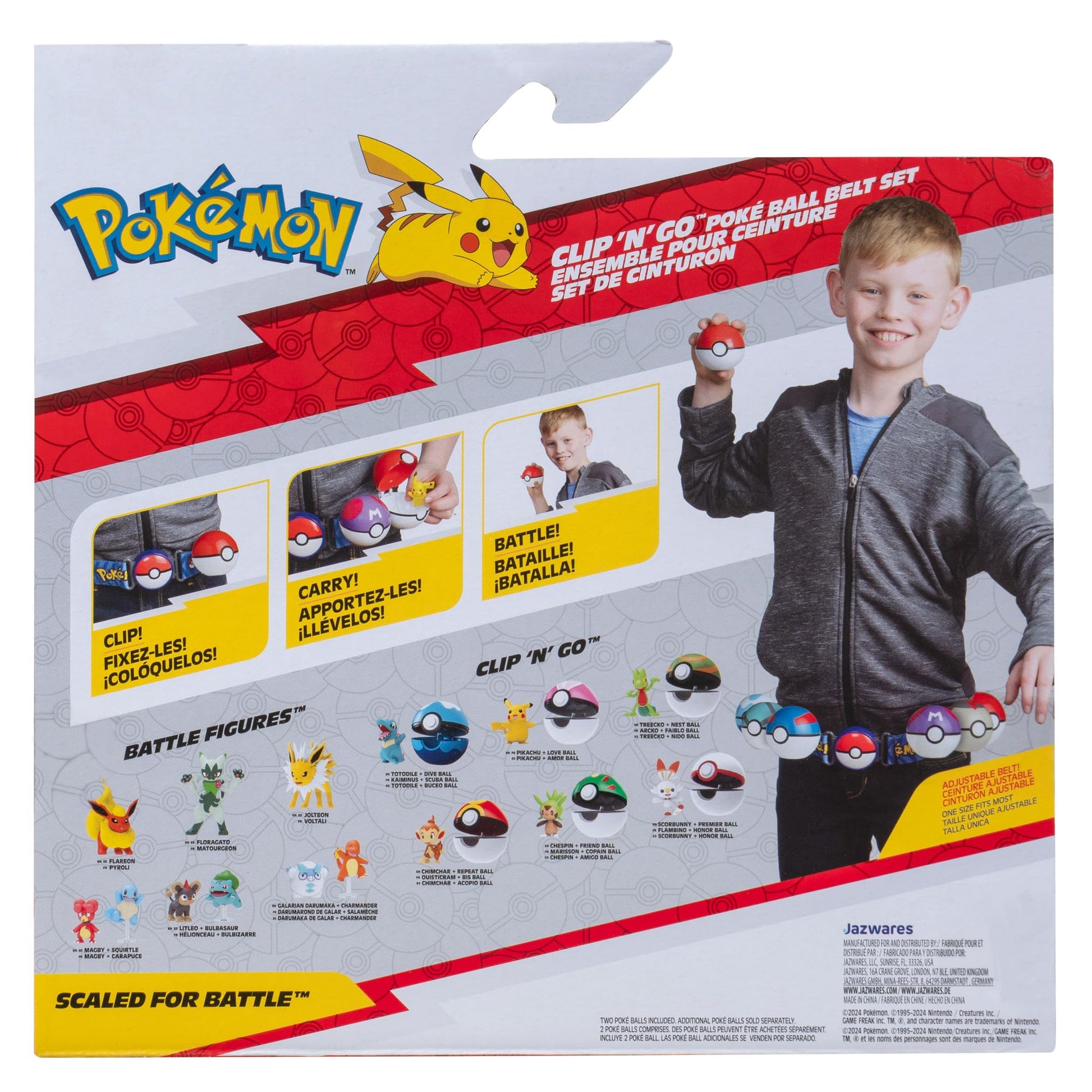 Jazwares Pokemon Squirtle Clip ‘N’ Go Belt Set - 2-Inch Squirtle Battle Figure with Clip ‘N’ Go Belt Plus Ultra and Lure Ball Accessories