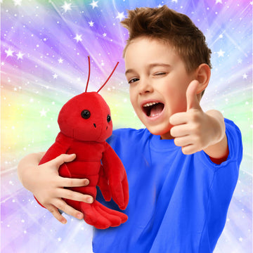 DolliBu Sitting Lobster Stuffed Animal - Soft and Velvety Ocean Animal Stuffed Red Lobster Plush Toy for Kids and Adults, Realistic Sea Creature Gift